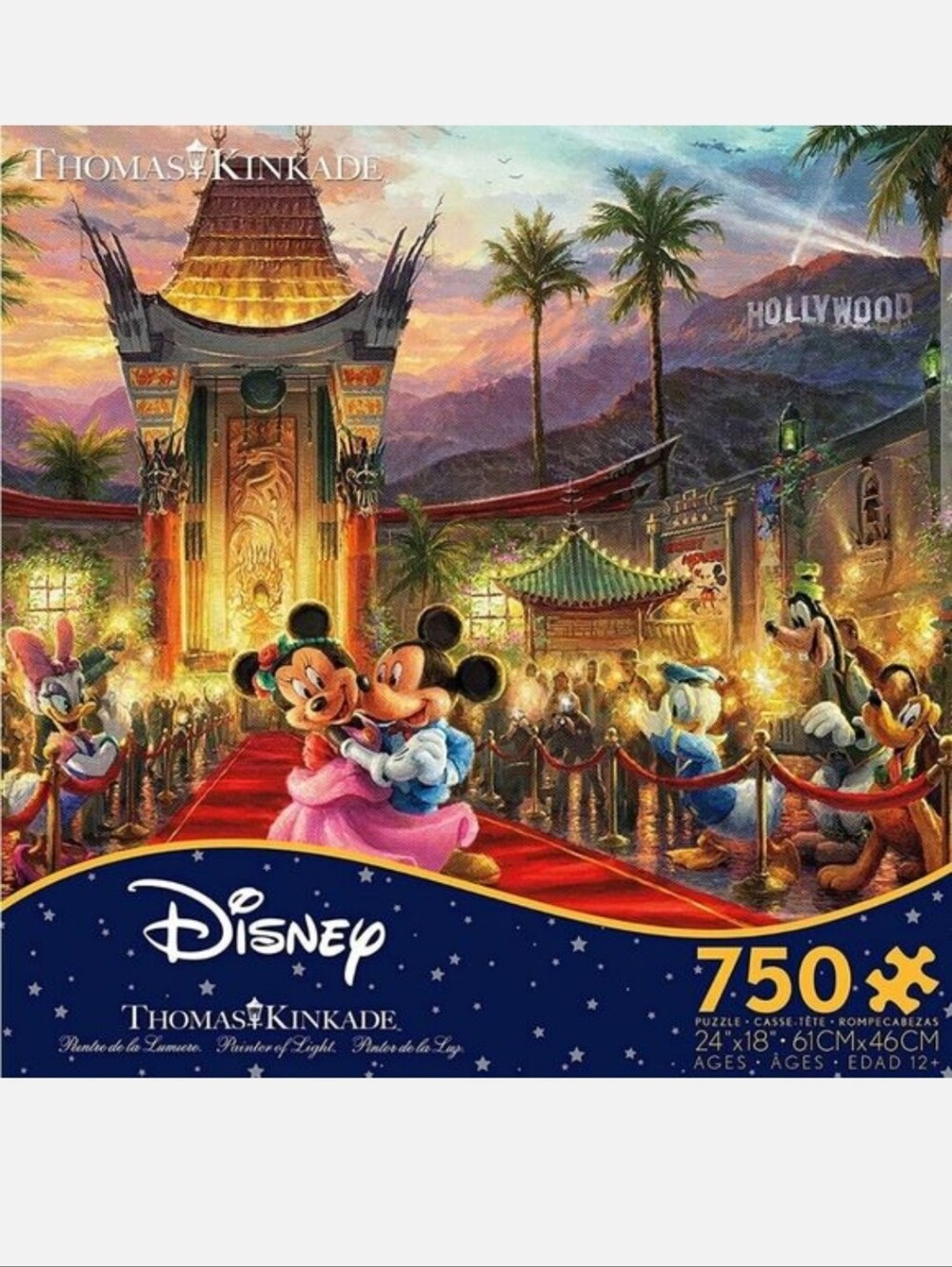 Thomas Kinkade Disney Hollywood Mickey & Minnie 750 Piece Puzzle
